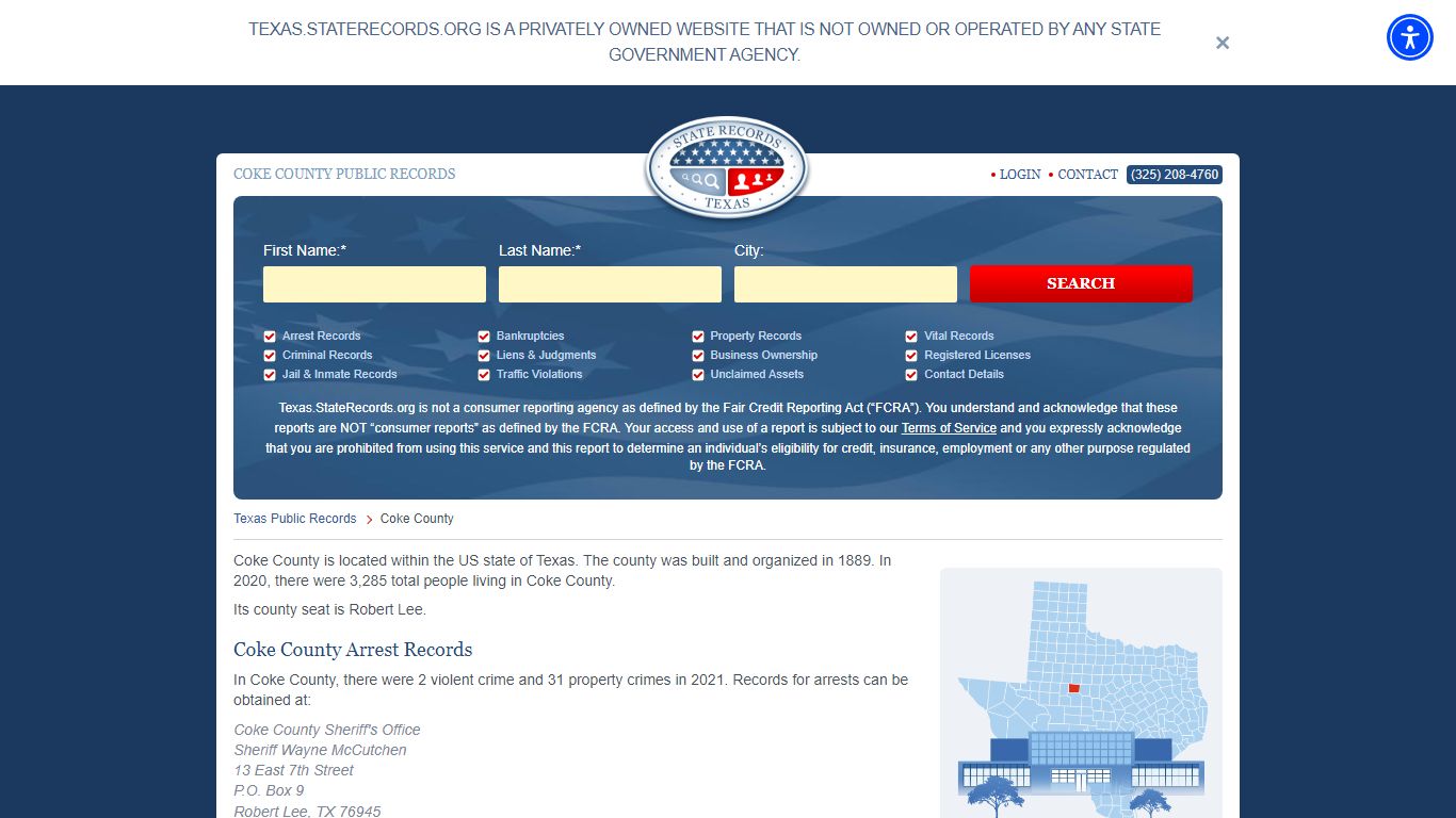 Coke County Arrest, Court, and Public Records - StateRecords.org